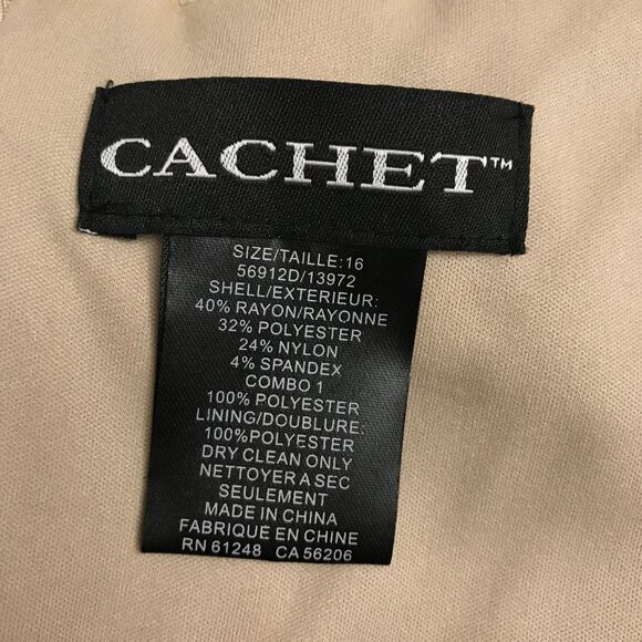 Cachet Metallic Gold Bodycon Maxi Dress Size 16 Prom Old Hollywood Glam Sequins - Picture 7 of 7